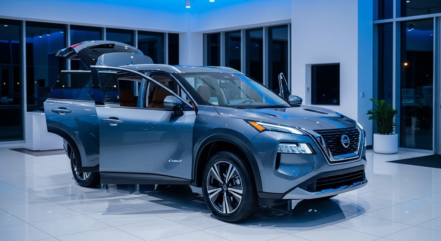 2026 Nissan Rogue Plug-in Hybrid on display in modern showroom