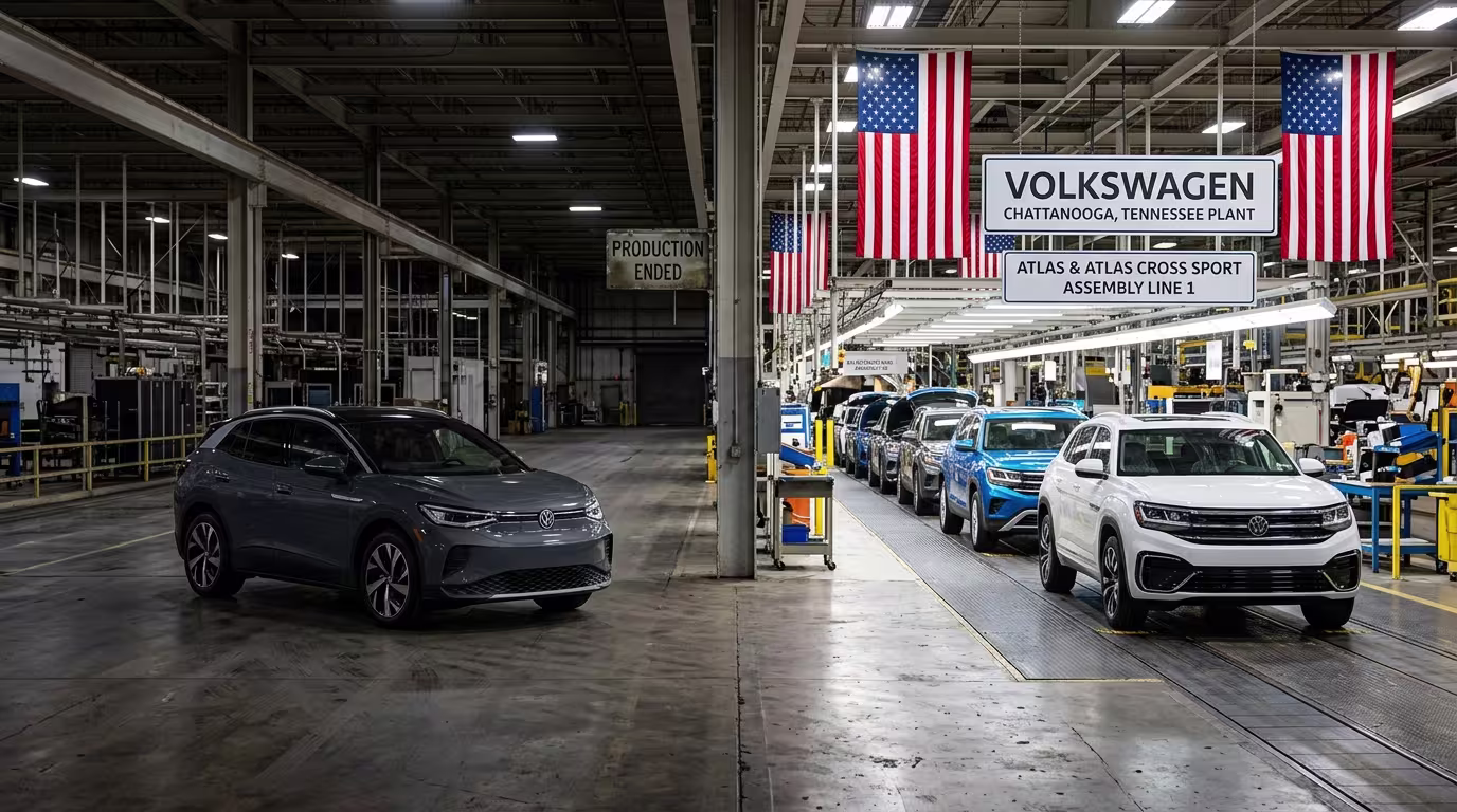 Volkswagen Chattanooga plant ends ID.4 production and will now build more Atlas and Atlas Cross Sport gas SUVs for the 2027 model year.